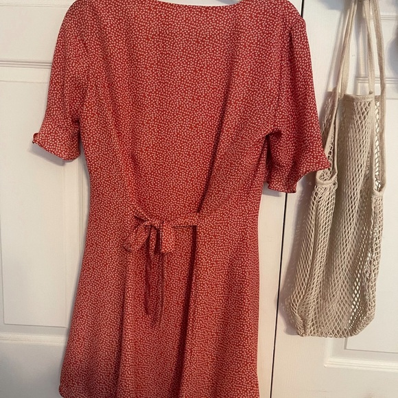 Lulus - Castana Rust Red Print Button Up Dress - Picture 4 of 6